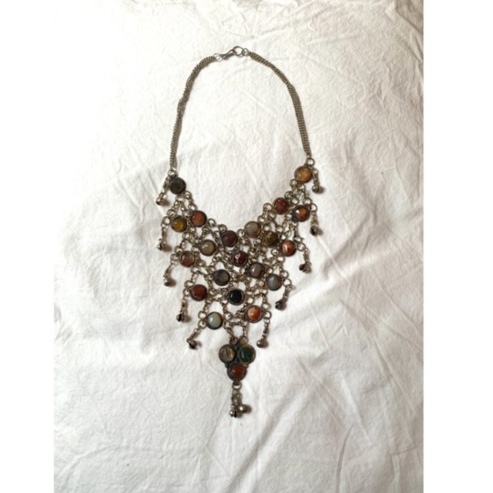 Silver + Stone Chandelier Necklace, Gorgeous